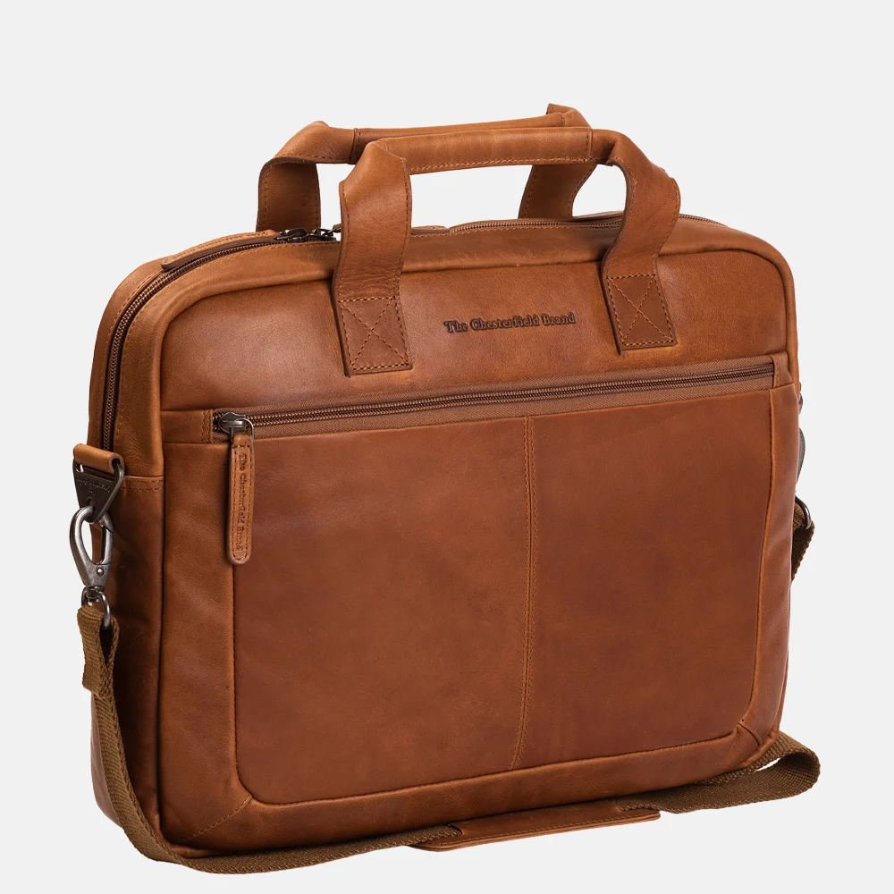 Chesterfield laptoptas bruin